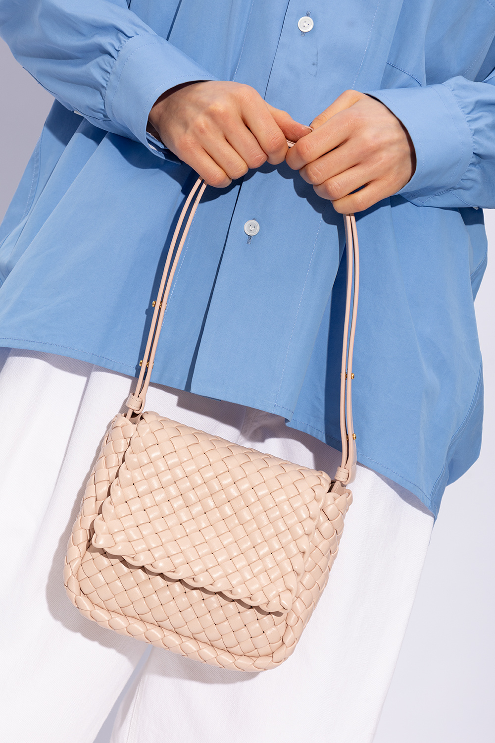 【関税込み】Bottega Veneta ピンク ミニ Cobble バッグ Bottega Veneta Cobble Mini Leather Top-Handle Bag - Bergdorf